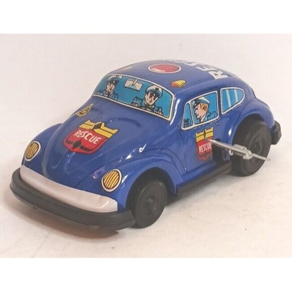 MTU Toys Volkswagon Beetle Rescue 1970s Wind Up Korea Excellent Condition - Picture 3 of 9